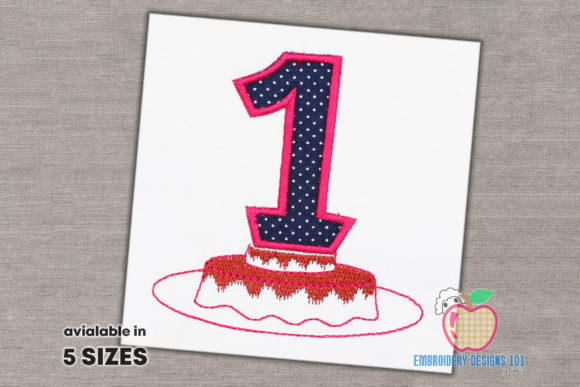 A Cake for First Birthday Applique