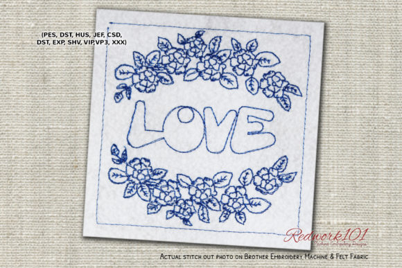 Love with Flower Redwork Review for Embroidery Sellers