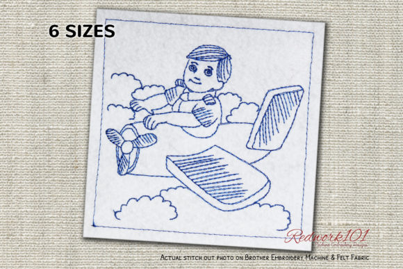 Pilot in Clouds Redwork