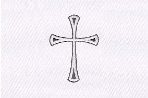 White and Gray Cross Embroidery Design